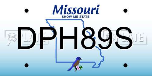 DPH89S Missouri License Plate