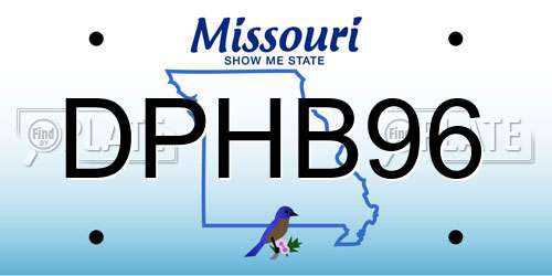 DPHB96 Missouri License Plate
