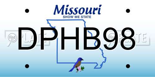 DPHB98 Missouri License Plate