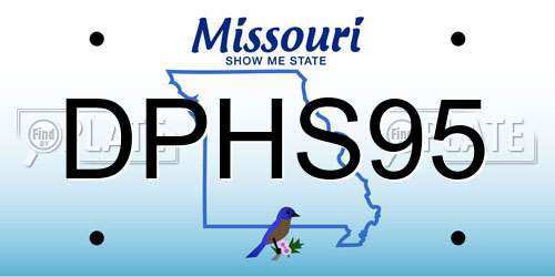 DPHS95 Missouri License Plate
