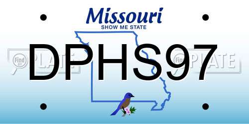 DPHS97 Missouri License Plate