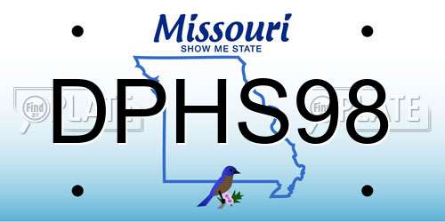 DPHS98 Missouri License Plate