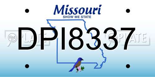 DPI8337 Missouri License Plate