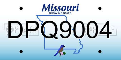 DPQ9004 Missouri License Plate