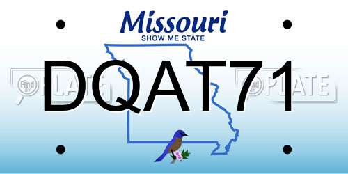 DQAT71 Missouri License Plate