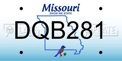 DQB281 Missouri License Plate