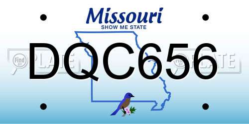 DQC656 Missouri License Plate