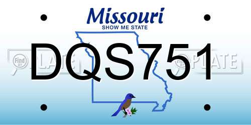 DQS751 Missouri License Plate