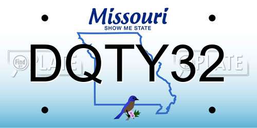 DQTY32 Missouri License Plate