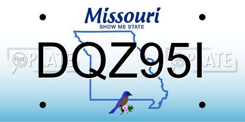 DQZ95I Missouri License Plate