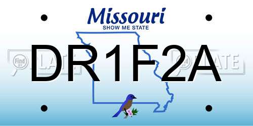 DR1F2A Missouri License Plate