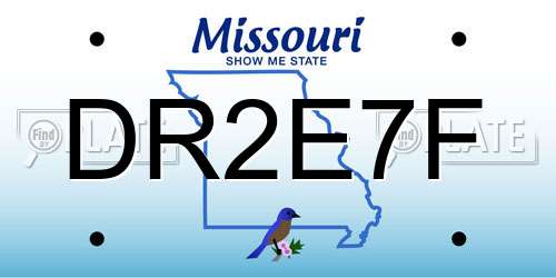 DR2E7F Missouri License Plate
