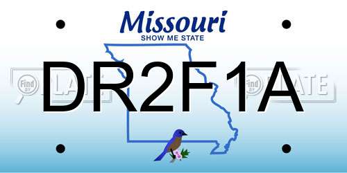 DR2F1A Missouri License Plate