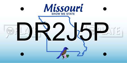 DR2J5P Missouri License Plate