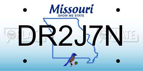 DR2J7N Missouri License Plate