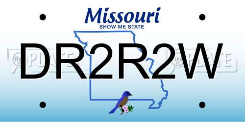 DR2R2W Missouri License Plate