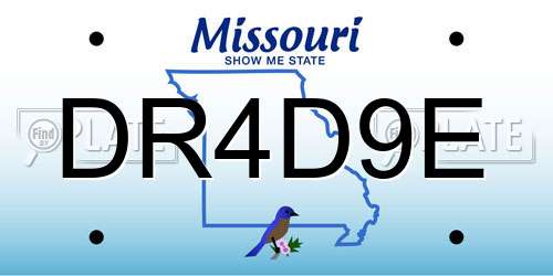 DR4D9E Missouri License Plate