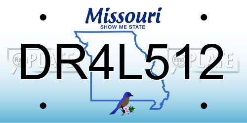 DR4L512 Missouri License Plate