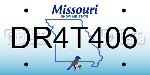 DR4T406 Missouri License Plate