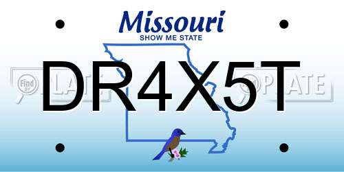 DR4X5T Missouri License Plate