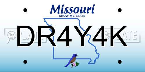 DR4Y4K Missouri License Plate
