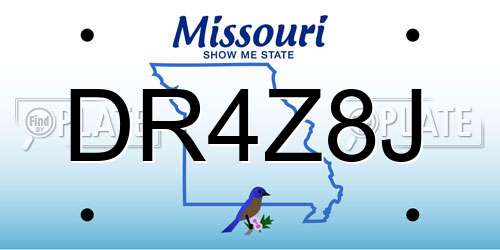 DR4Z8J Missouri License Plate
