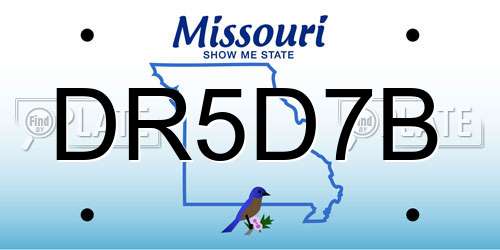 DR5D7B Missouri License Plate