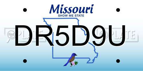 DR5D9U Missouri License Plate