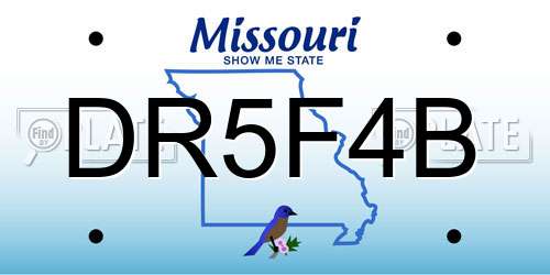 DR5F4B Missouri License Plate