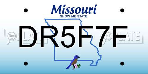 DR5F7F Missouri License Plate