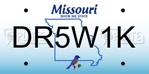 DR5W1K Missouri License Plate
