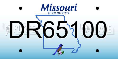 DR65100 Missouri License Plate