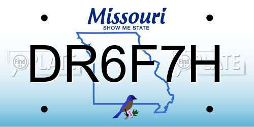 DR6F7H Missouri License Plate