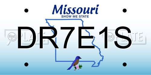 DR7E1S Missouri License Plate