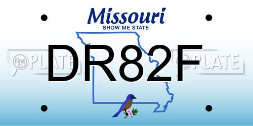DR82F Missouri License Plate