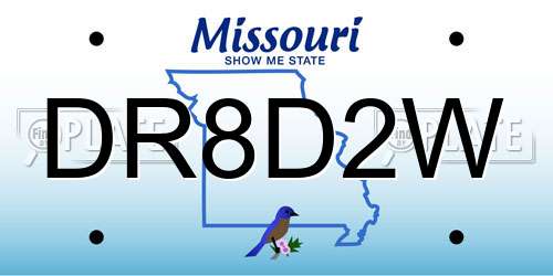 DR8D2W Missouri License Plate