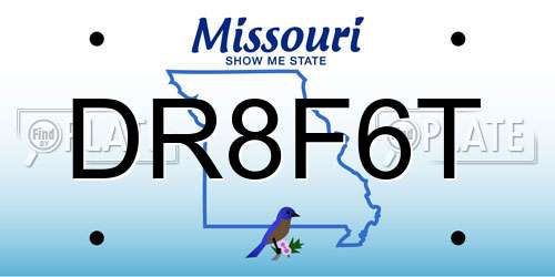 DR8F6T Missouri License Plate