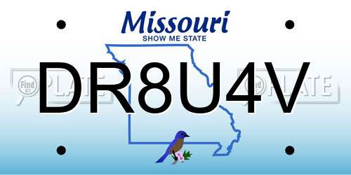 DR8U4V Missouri License Plate