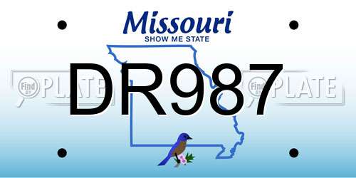 DR987 Missouri License Plate