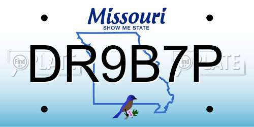 DR9B7P Missouri License Plate