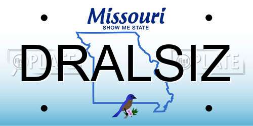 DRALSIZ Missouri License Plate