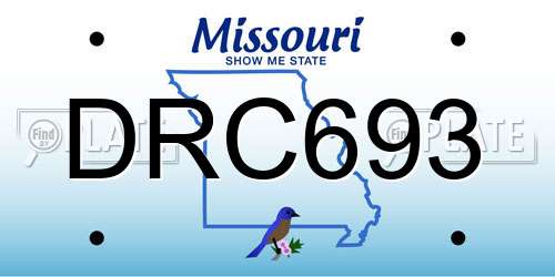 DRC693 Missouri License Plate