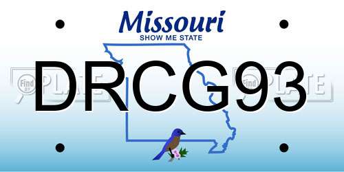 DRCG93 Missouri License Plate