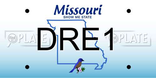 DRE1 Missouri License Plate