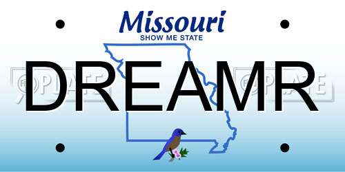 DREAMR Missouri License Plate
