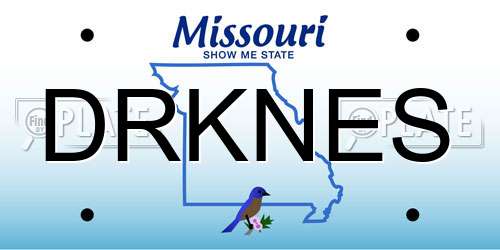 DRKNES Missouri License Plate