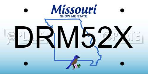 DRM52X Missouri License Plate