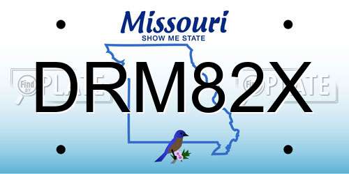 DRM82X Missouri License Plate