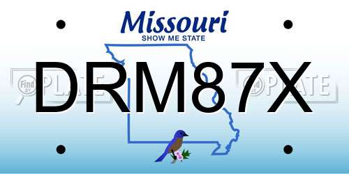 DRM87X Missouri License Plate