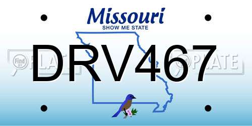 DRV467 Missouri License Plate
